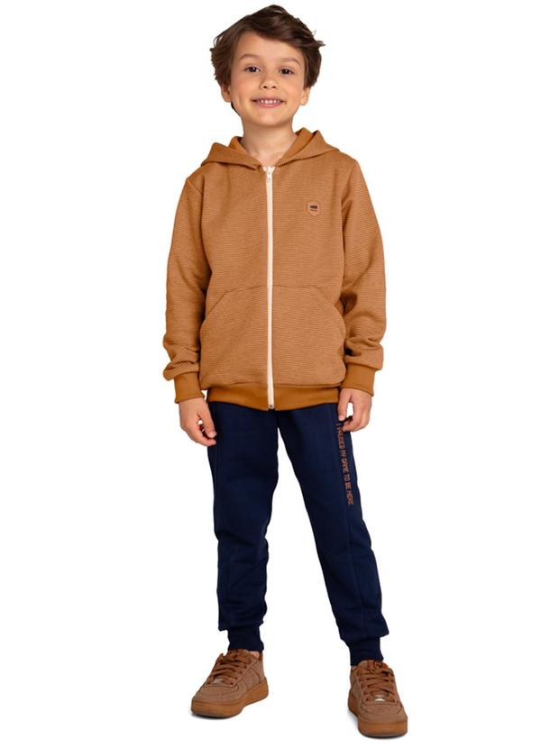 Marlan - Conjunto Jaqueta e Calça em Moletom Marrom