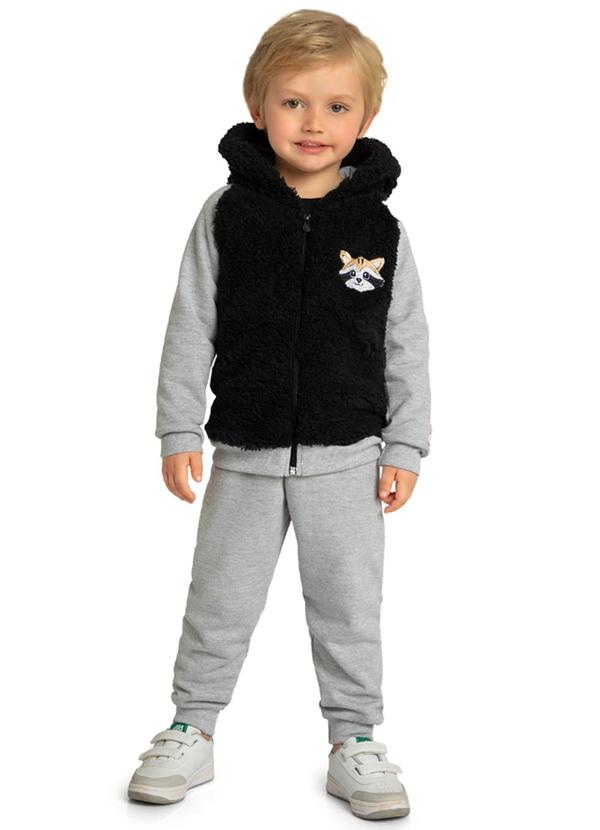 Marlan - Conjunto Jaqueta e Calça em Moletom Preto 1