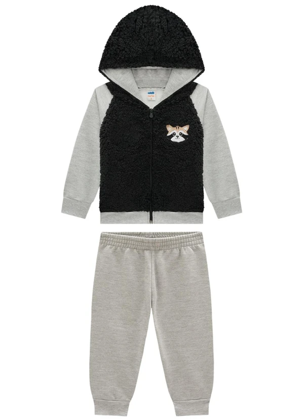 Marlan - Conjunto Jaqueta e Calça em Moletom Preto 2