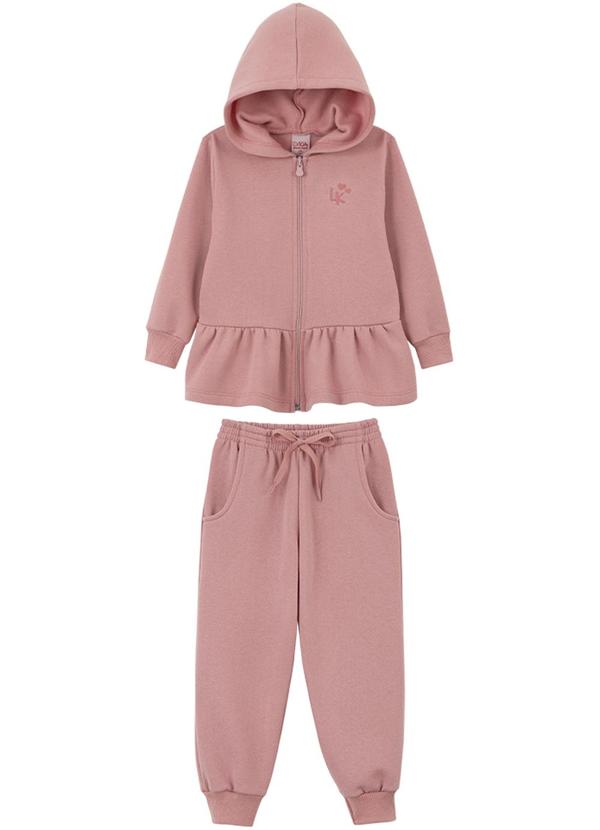 Lik Kids - Conjunto Jaqueta e Calça em Moletom Rosa