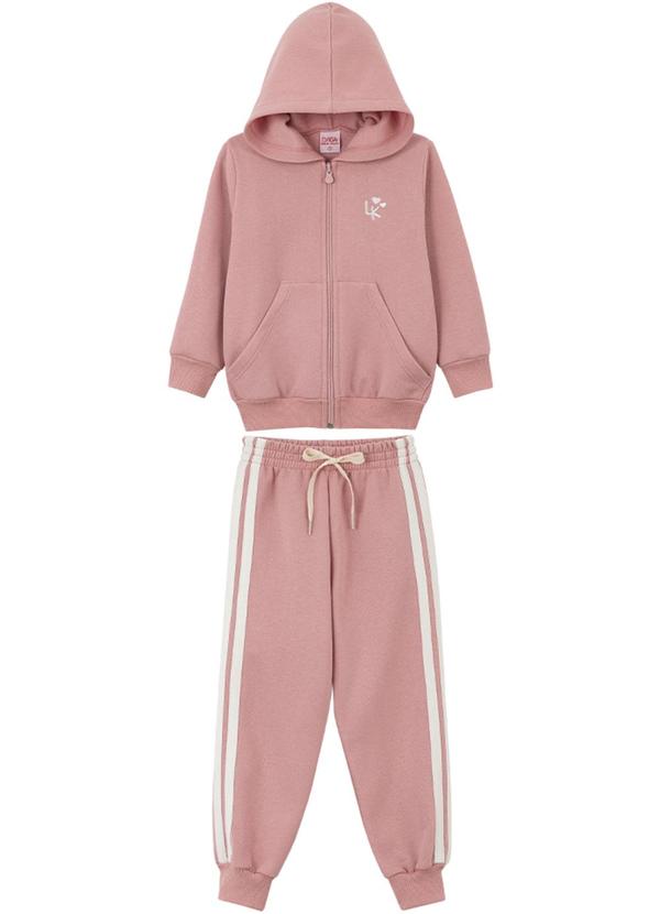 Lik Kids - Conjunto Jaqueta e Calça em Moletom Rosa