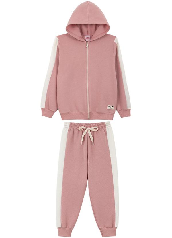 Lik Kids - Conjunto Jaqueta e Calça em Moletom Rosa