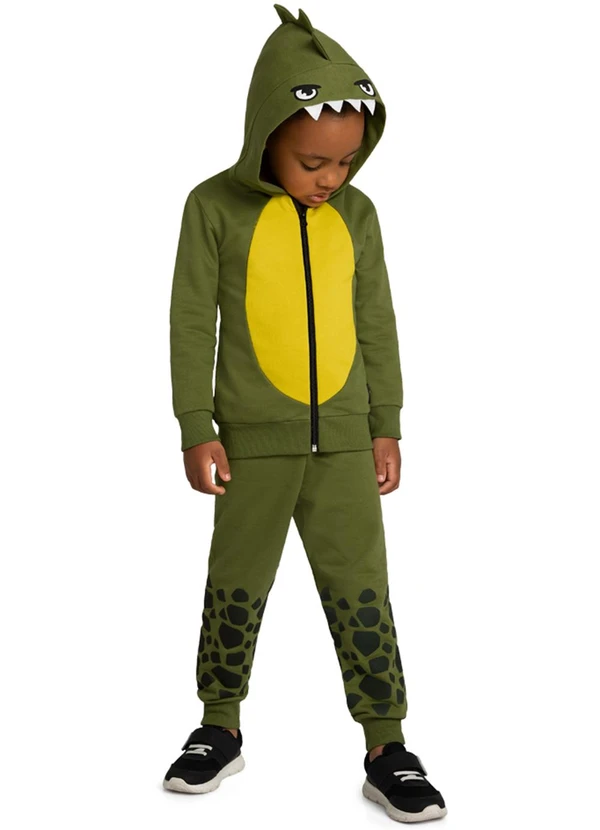 Marlan - Conjunto Jaqueta e Calça em Moletom Verde