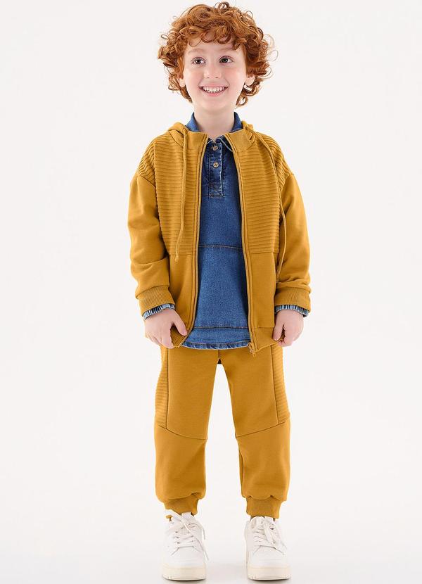 Up Baby - Conjunto Jaqueta e Calça Infantil Amarelo