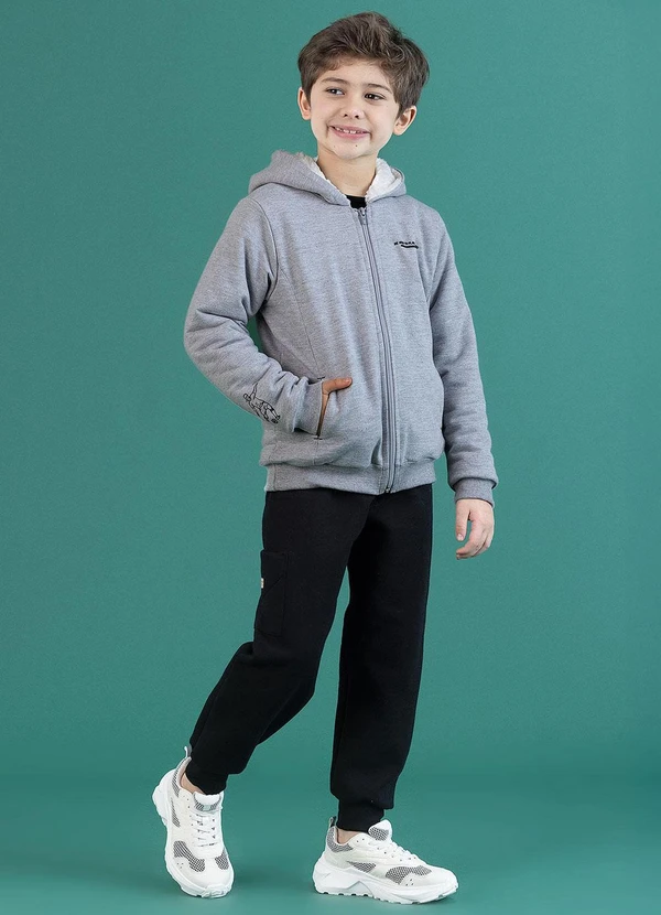 Soft Bonni - Conjunto Jaqueta e Calça Infantil Mescla Claro