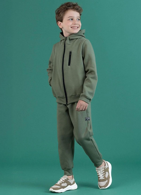 Soft Bonni - Conjunto Jaqueta e Calça Infantil Verde Azeite