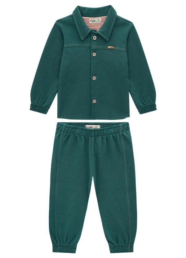 Ioluig - Conjunto Jaqueta e Calça Malha Alfaiataria Verde