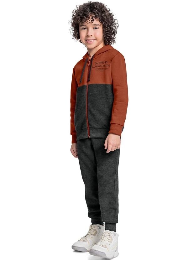 Quimby - Conjunto Jaqueta e Calça Menino Marrom