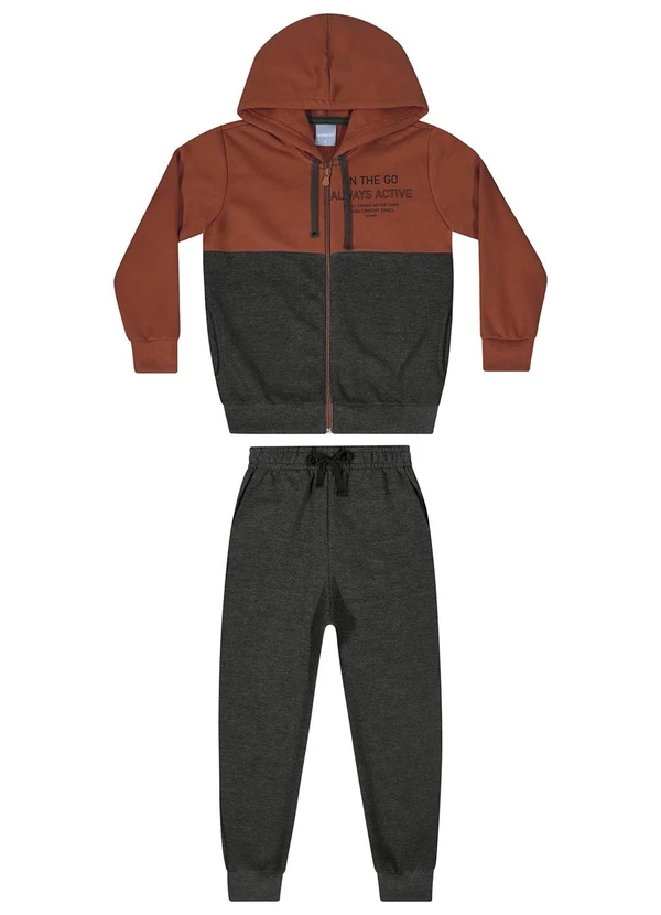 Quimby - Conjunto Jaqueta e Calça Menino Marrom 3