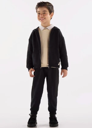 Up Baby - Conjunto Jaqueta e Calça Menino Preto - UP BABY