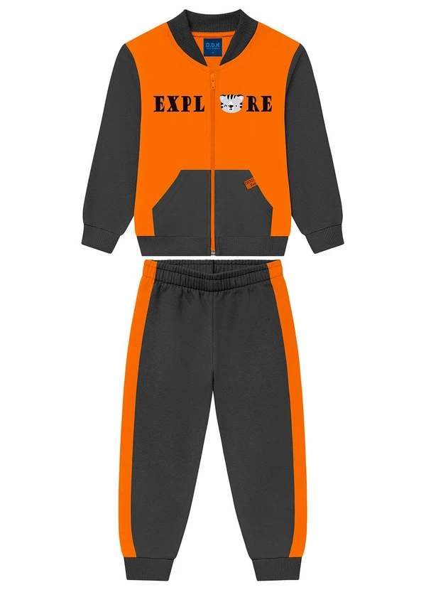 Ddk - Conjunto Jaqueta e Calça Moletom Amarelo 1