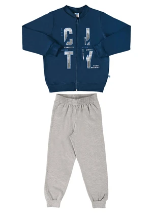 Marlan - Conjunto Jaqueta e Calça Moletom City Azul - MARLAN