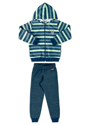 Marlan - Conjunto Jaqueta e Calça Moletom Jeans Azul - MARLAN