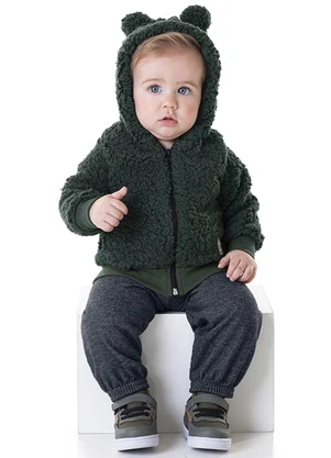 Marlan - Conjunto Jaqueta e Calça Moletom Jeans Verde - MARLAN