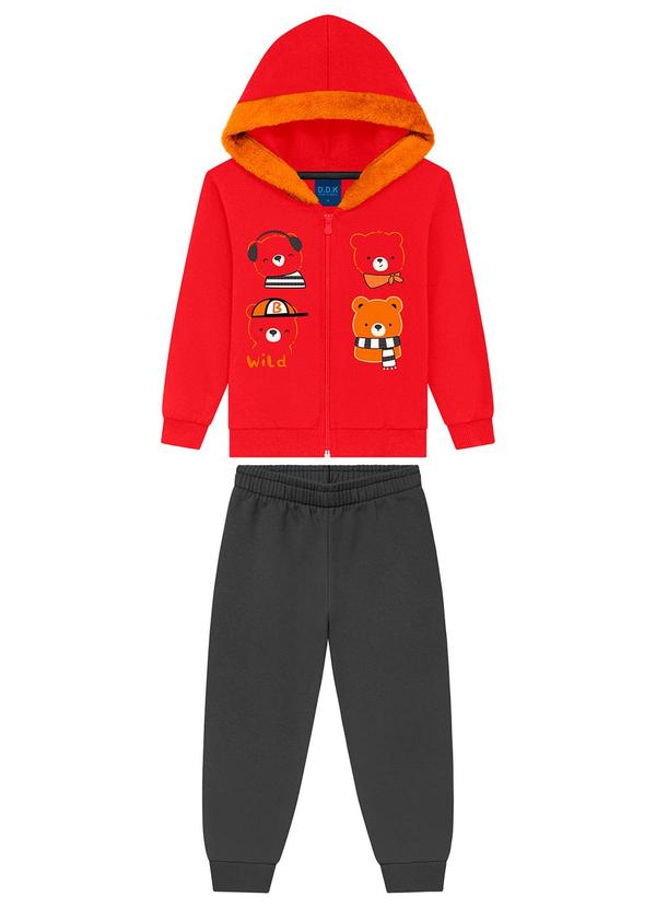 Ddk - Conjunto Jaqueta e Calça Moletom Vermelho 1