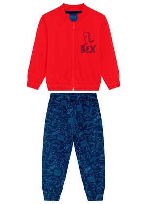 Ddk - Conjunto Jaqueta e Calça Moletom Vermelho - DDK