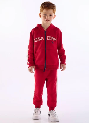 Quimby - Conjunto Jaqueta e Calça Moletom Vermelho - QUIMBY
