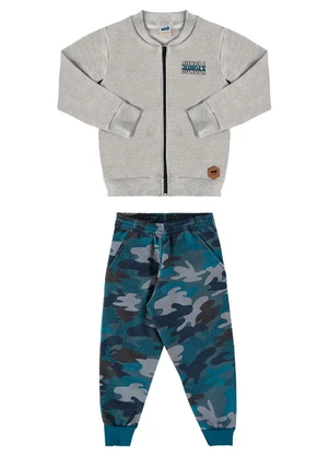 Marlan - Conjunto Jaqueta e Calça Moleton Street Cinza - MARLAN