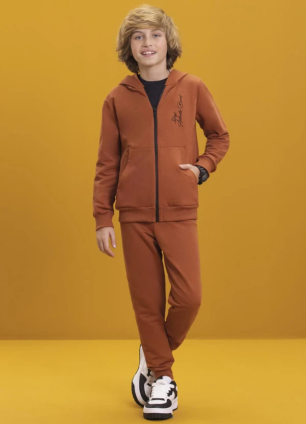 Ioluig - Conjunto Jaqueta e Calça Três Cabos Marrom 1