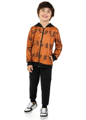 Marlan - Conjunto Jaqueta em Malha e Calça Preto - MARLAN