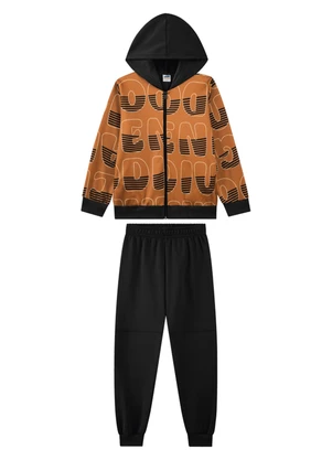 Marlan - Conjunto Jaqueta em Malha e Calça Preto - MARLAN