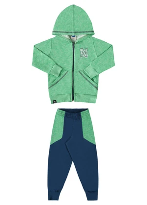 Marlan - Conjunto Jaqueta Flamê e Calça em Moletom Verde - MARLAN