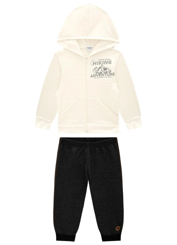 Marlan - Conjunto Jaqueta Listra Relevo e Calça Bege 1