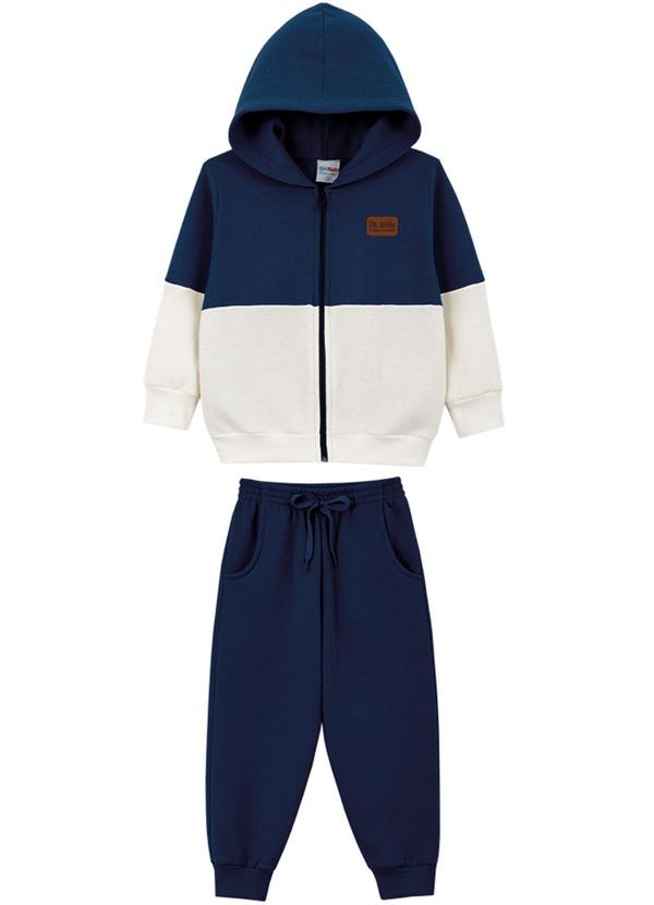 Lik Kids - Conjunto Jaqueta Recortes e Calça Azul
