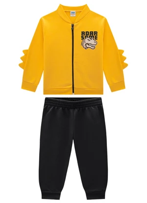 Marlan - Conjunto Jaqueta Roar e Calça em Moletom Amarelo - MARLAN