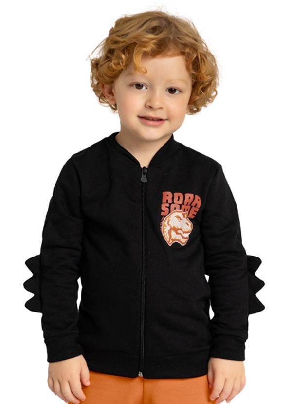 Marlan - Conjunto Jaqueta Roar e Calça em Moletom Preto