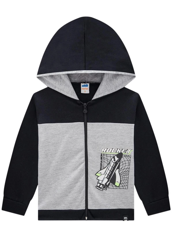 Marlan - Conjunto Jaqueta Rocket e Calça em Moletom Preto 2