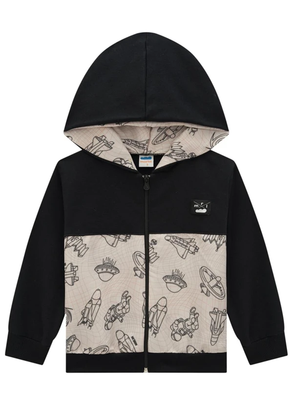 Marlan - Conjunto Jaqueta Space e Calça em Moletom Preto 2