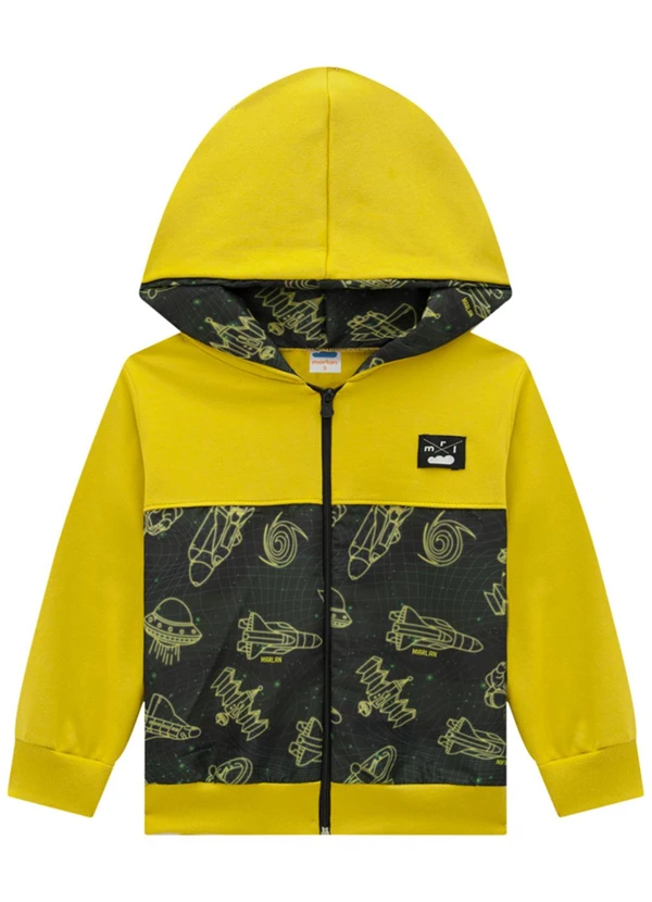 Marlan - Conjunto Jaqueta Space e Calça em Moletom Amarelo 2