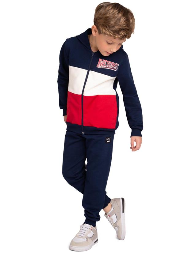 Marlan - Conjunto Jaqueta Sport e Calça em Moletom Azul