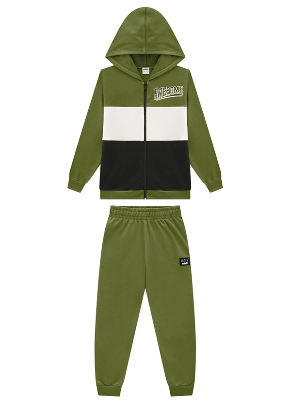 Marlan - Conjunto Jaqueta Sport e Calça em Moletom Verde