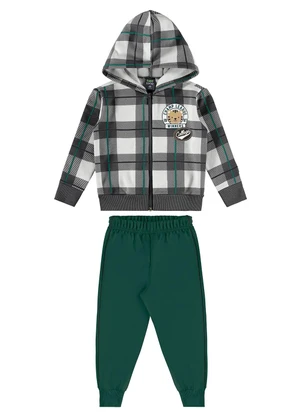 Bee Loop - Conjunto Jaqueta Xadrez Calça Cinza - BEE LOOP