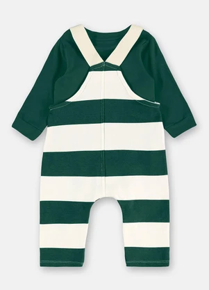 Up Baby - Conjunto Jardineira Body Suedine Verde - UP BABY