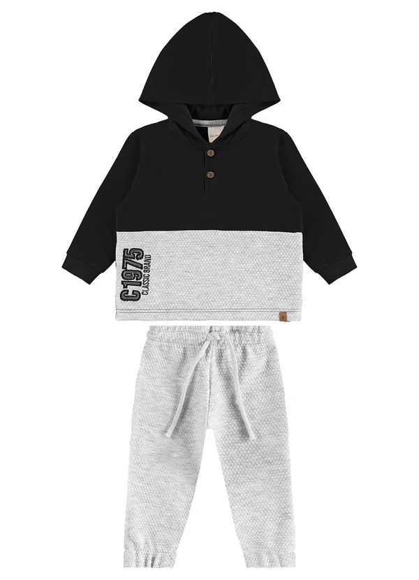 Carinhoso - Conjunto Jogger Classic Brand Preto