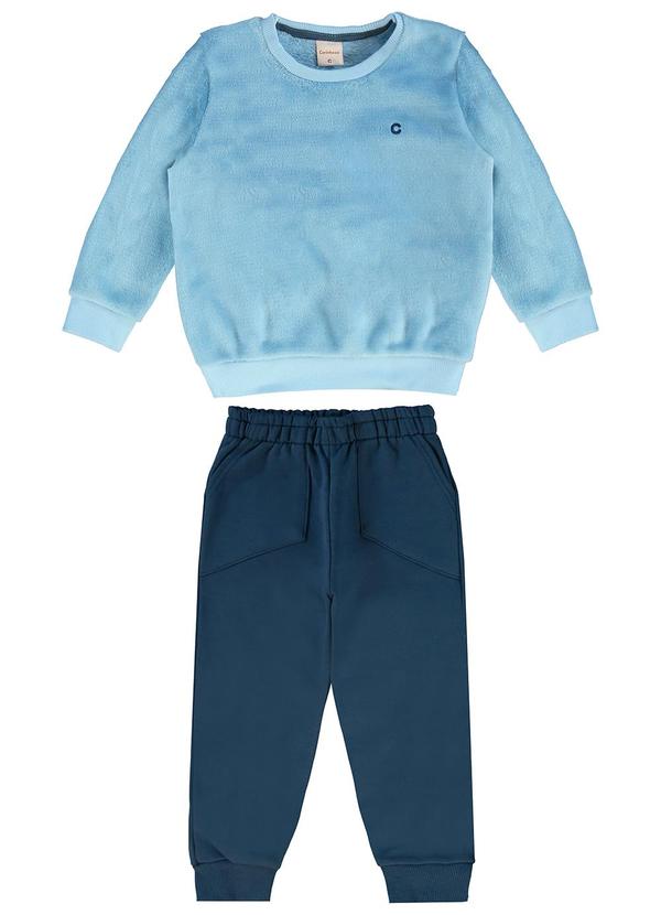 Carinhoso - Conjunto Jogger com Pelúcia Azul