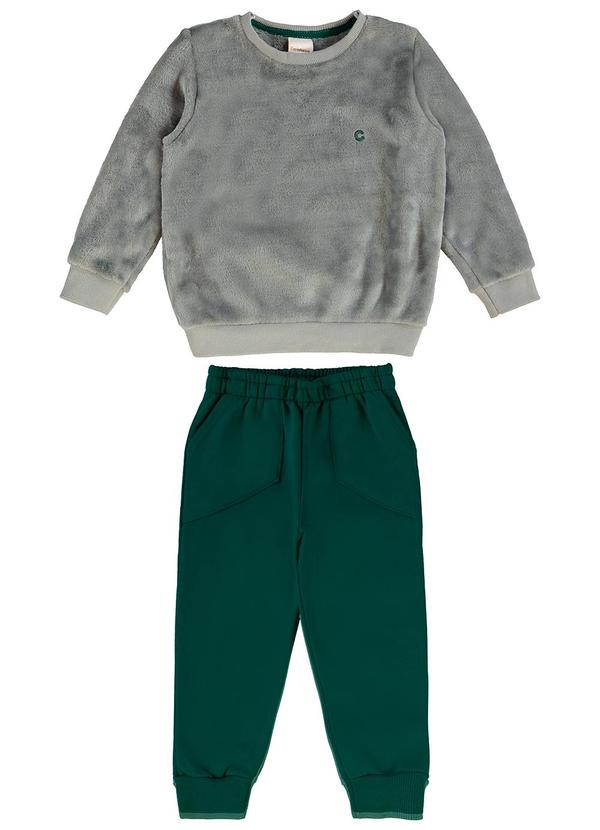 Carinhoso - Conjunto Jogger com Pelúcia Cinza