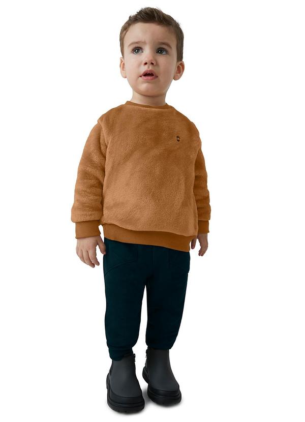 Carinhoso - Conjunto Jogger com Pelúcia Marrom 1