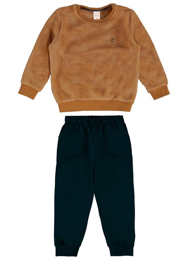 Carinhoso - Conjunto Jogger com Pelúcia Marrom 2