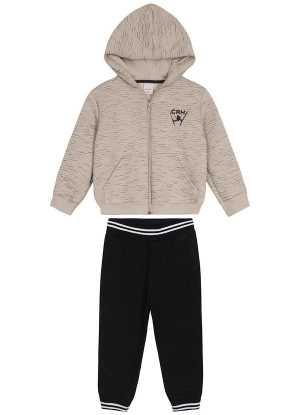 Carinhoso - Conjunto Jogger Matelassê Menino Bege