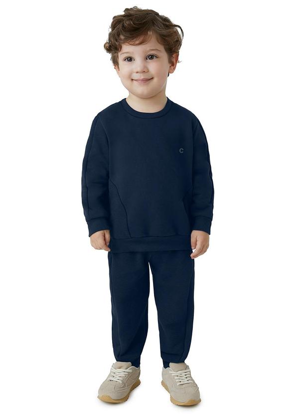 Carinhoso - Conjunto Jogger Texturizado Azul