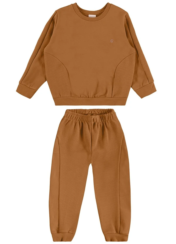Carinhoso - Conjunto Jogger Texturizado Marrom