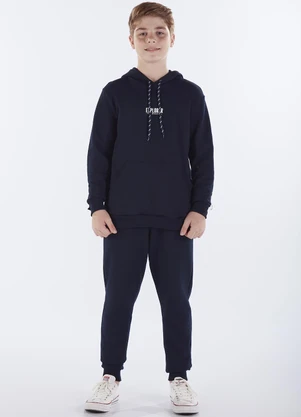 Pulla Bulla - Conjunto Juvenil Menino Moletom Marinho - PULLA BULLA