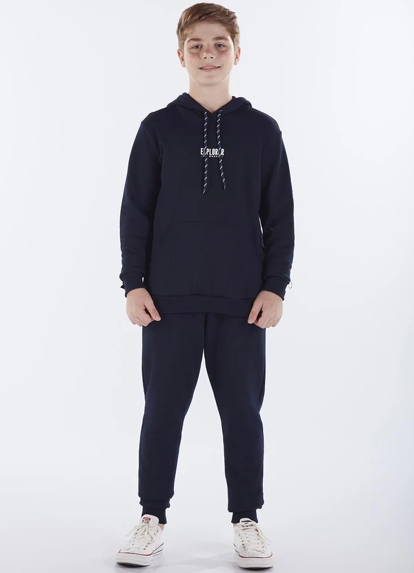 Pulla Bulla - Conjunto Juvenil Menino Moletom Marinho