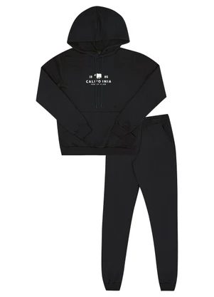 Pulla Bulla - Conjunto Juvenil Menino Moletom Preto - PULLA BULLA