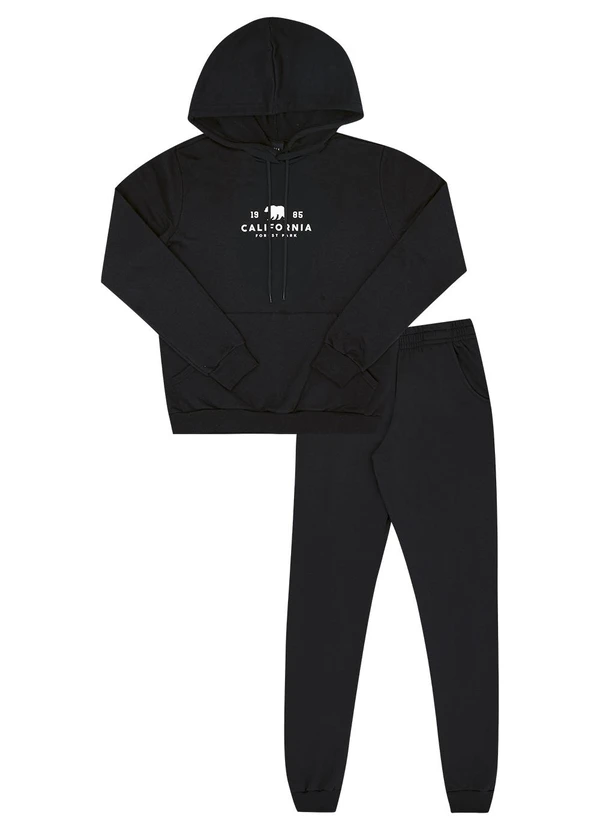 Pulla Bulla - Conjunto Juvenil Menino Moletom Preto