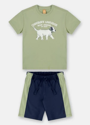 Up Baby - Conjunto Labrador Infantil Masculino Verde - UP BABY